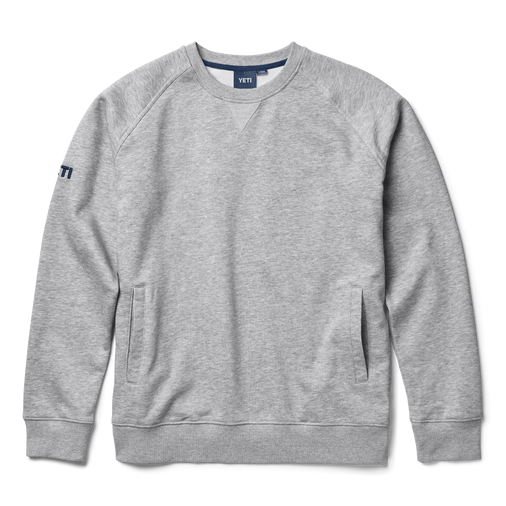 YETI Brushed Fleece Crewneck Pullover Grey Free shipping