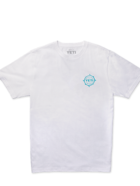 YETI Fish Compass White T-Shirt Same Day Delivery