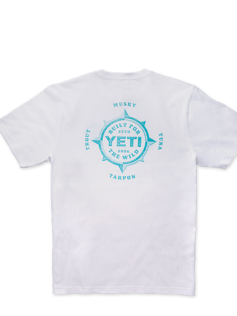 YETI Fish Compass White T-Shirt Same Day Delivery