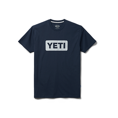 YETI Premium Logo Badge Short Sleeve T-Shirt Navy Best Price