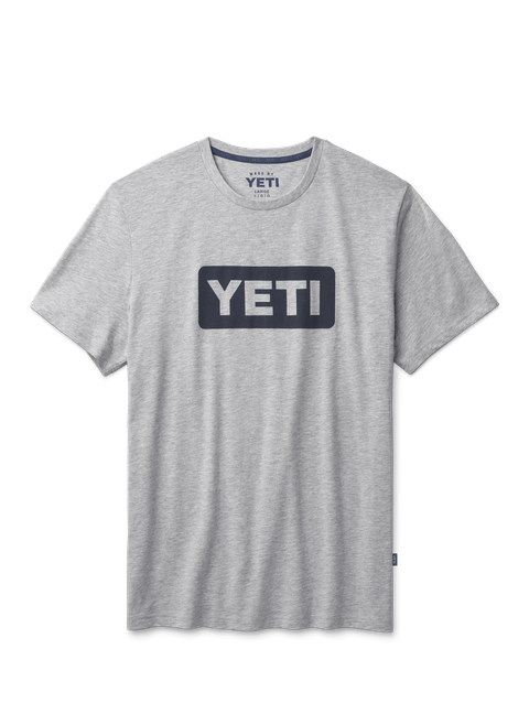 YETI Short Sleeve T-Shirt Heather Grey/Navy Same Day Delivery