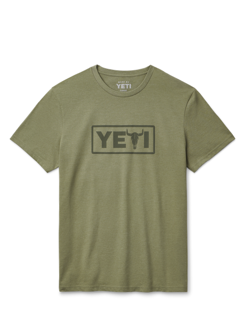 YETI Steer Badge Short Sleeved T-Shirt Heather Olive Best Buy