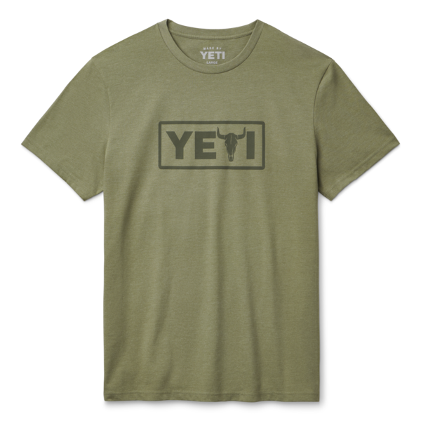 YETI Steer Badge Short Sleeved T-Shirt Heather Olive Best Buy