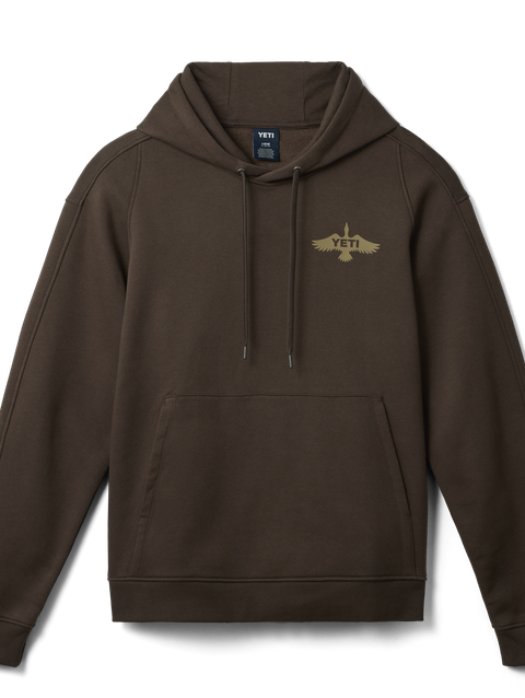 YETI® Wetlands Duck Badge Fleece Hoodie Brown For Sale