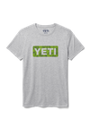 YETI Womens Floral Logo Badge Short Sleeve T-Shirt Heather Grey For Sale